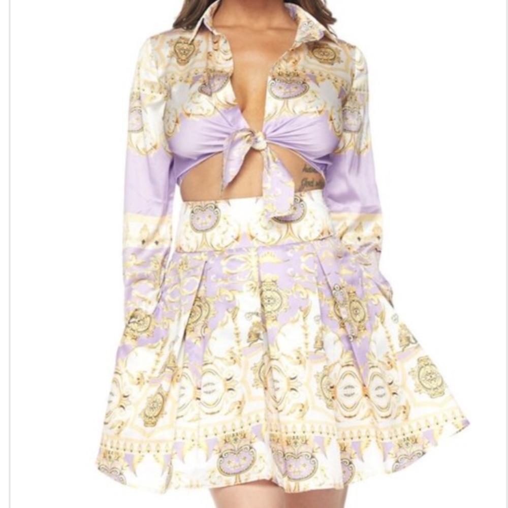 *SOLD* Versace Vibes Silk Skirt Set